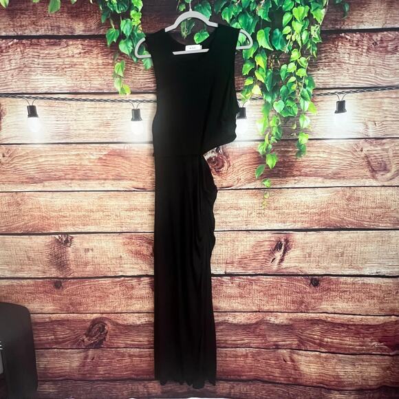 A.L.C. Jaxon Black Side Cut Out Maxi Dress Large Bodycon Sleeveless Sexy - Picture 4 of 10